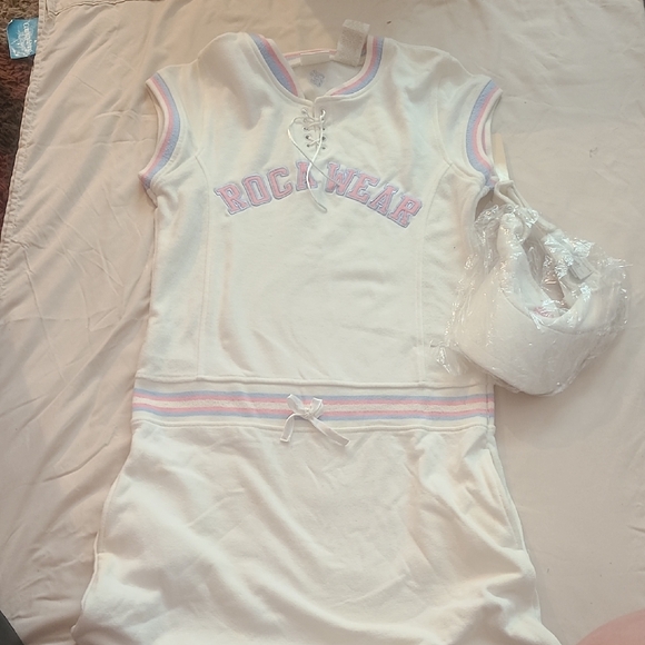 Rocawear Other - Rocawear Cream Dress with Pink and Blue Details